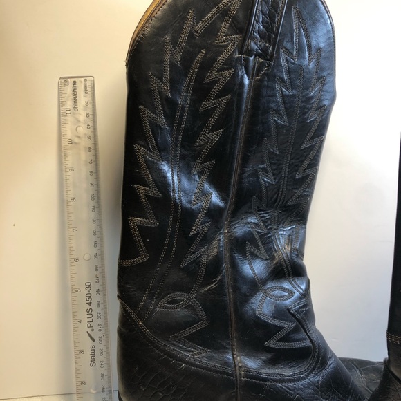 Siete Legas Cowboy Western Boots made in Mexico Leather Men’s Size 9 Black - Picture 16 of 16